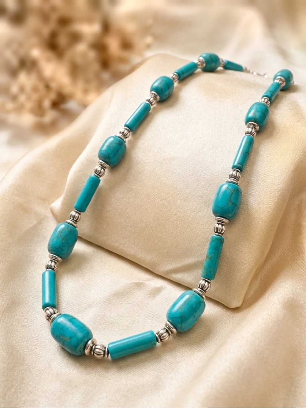 Handcrafted Turquoise Bead Necklace - Elegant Women’s Jewelry